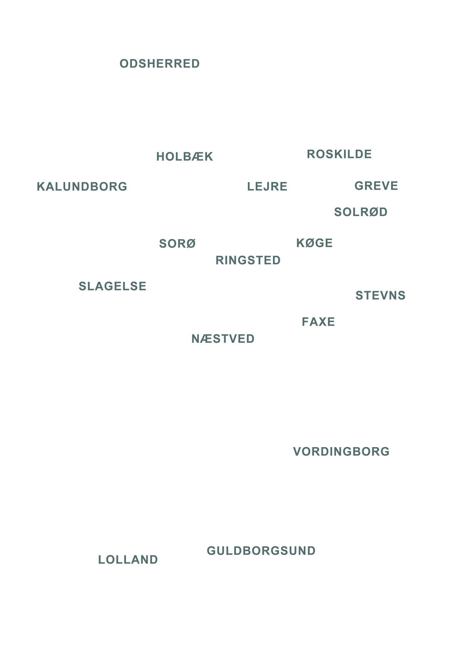 De 17 kommuner i Region Sjælland